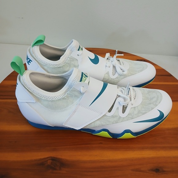 Nike‎ Pole Vault Elite Mens 13 White Bright Spruce PV Track Shoes FZ9649-100 main image 5